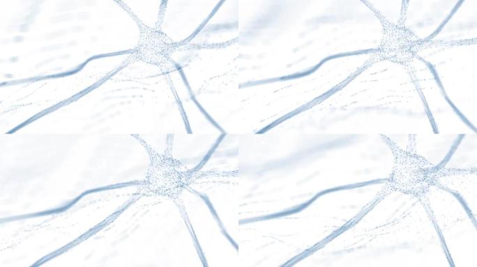 3d动画神经元细胞与艺术网络复制空间背景。