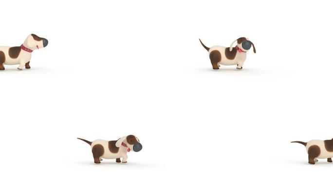 3D小狗跑步。