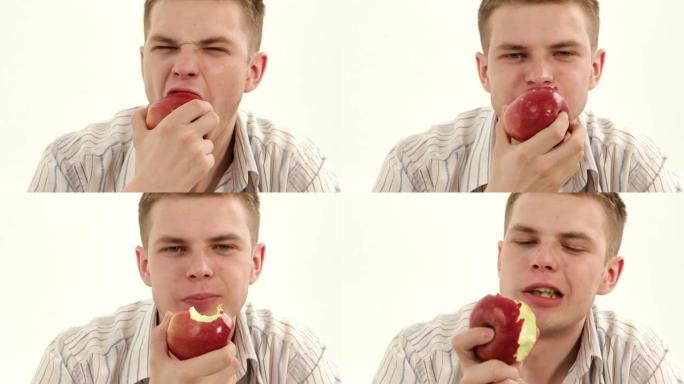 年轻人吃苹果