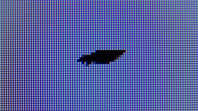 电脑屏幕上的动画飞行多边形黑鸟
