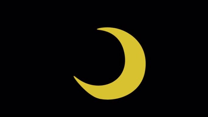 月亮和星星循环动画视频透明背景与阿尔法通道。