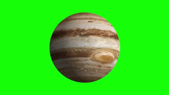 美丽的木星星球动画。木星在旋转。银河系的木星巨行星。循环动画。