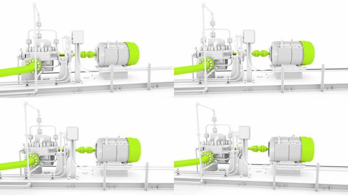 工业发动机和发电机的动画