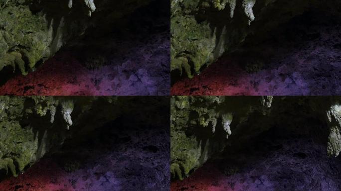 琉球群岛石灰岩洞穴的运动镜头。