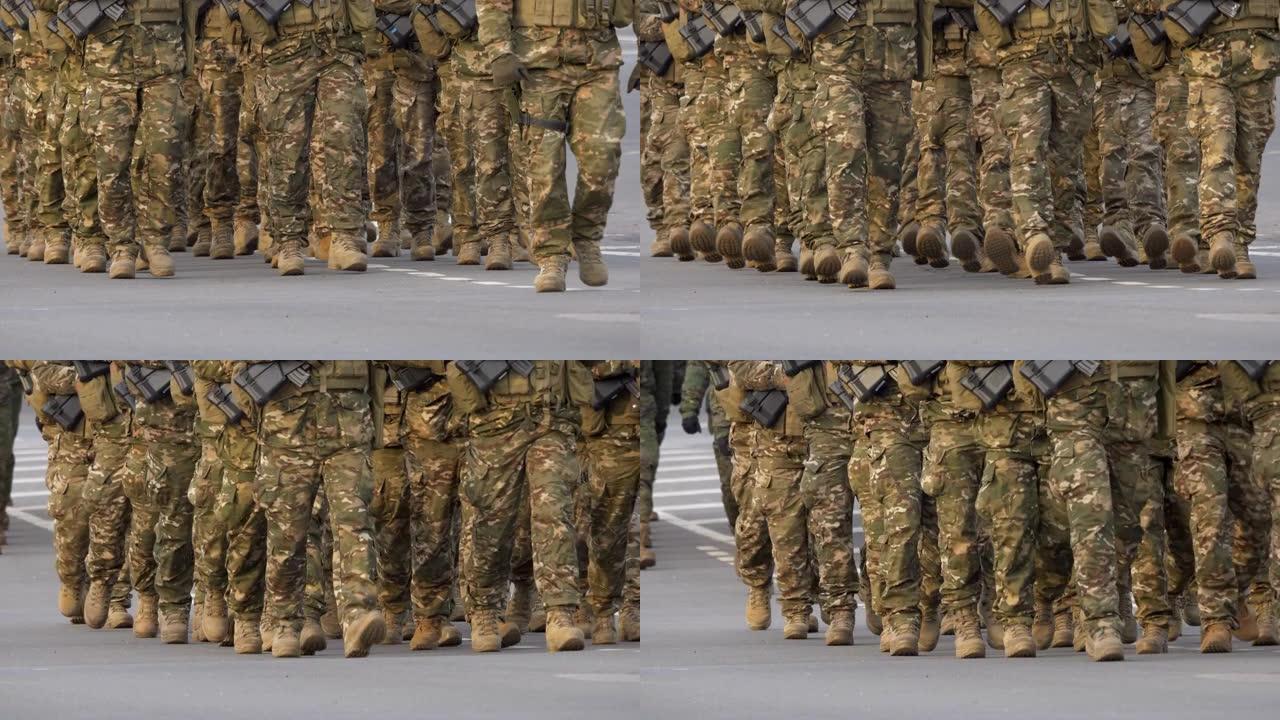 4K -士兵在阅兵式上携带武器
