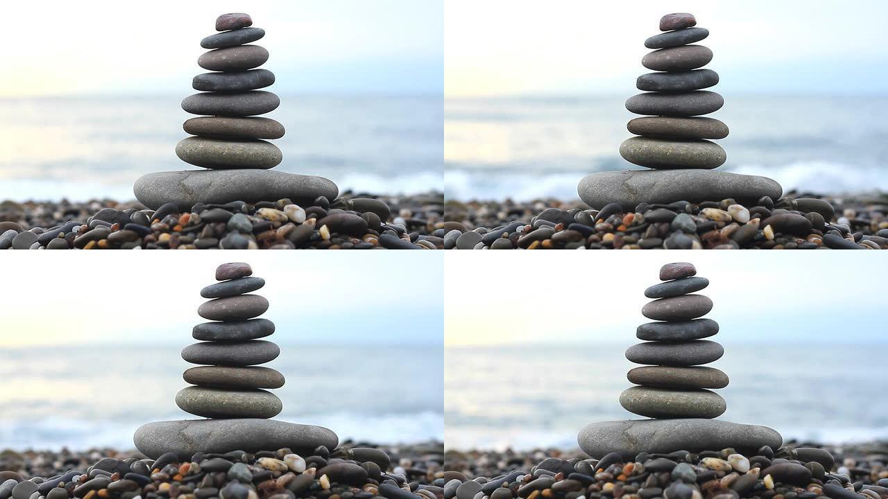 石头和大海的堆叠