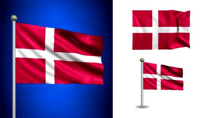 丹麦国旗-带阿尔法通道，无缝循环!