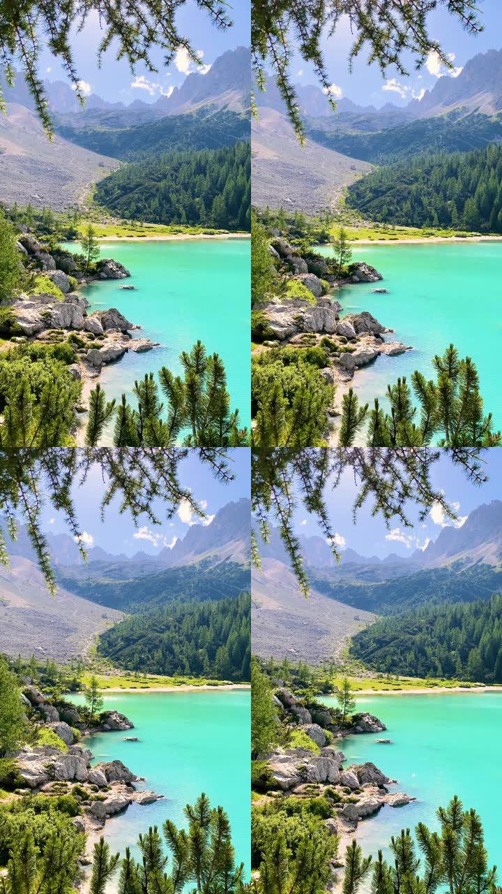 绿松石山湖的风景外国视频素材湖泊风光竖屏
