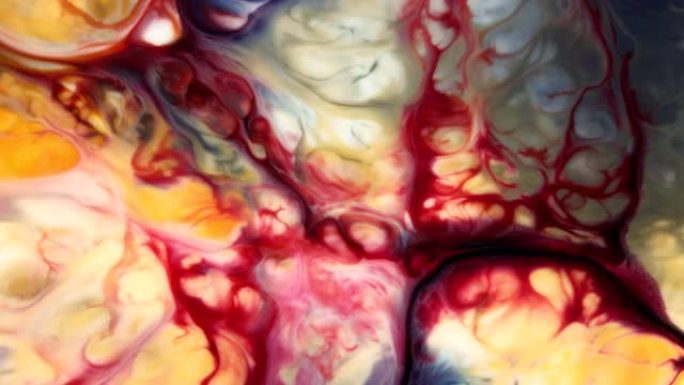墨水流体艺术滴膨胀彩色宇宙混沌漩涡抽象美丽纹理流动背景