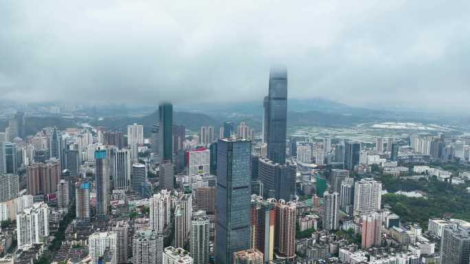 5K鸟瞰航拍暴风雨来临前的深圳全景合集