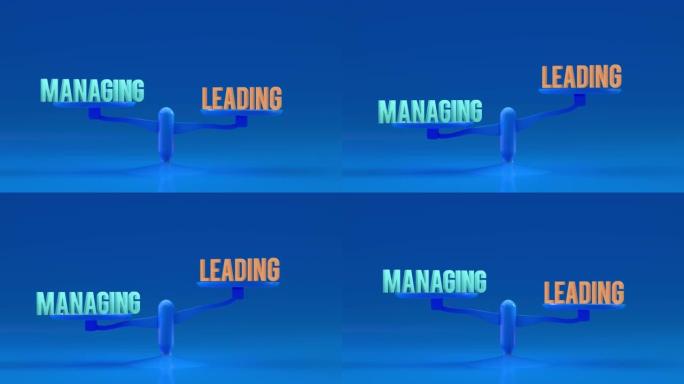 管理和领导重量，平衡，比例循环动画背景