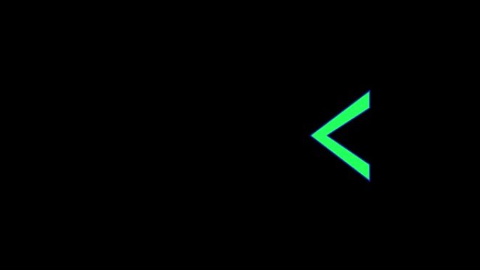 黑色背景的动画绿色指示灯。抽象绿色运动箭头。