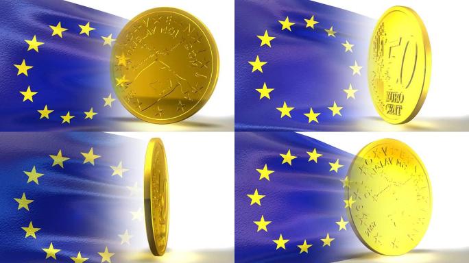 欧元旗和50美分3D运动背景高清