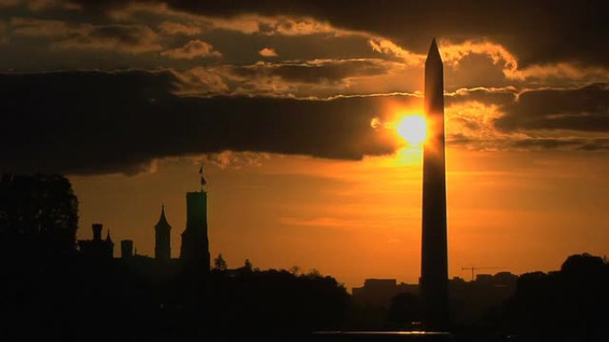 HD:华盛顿纪念碑后的日落
