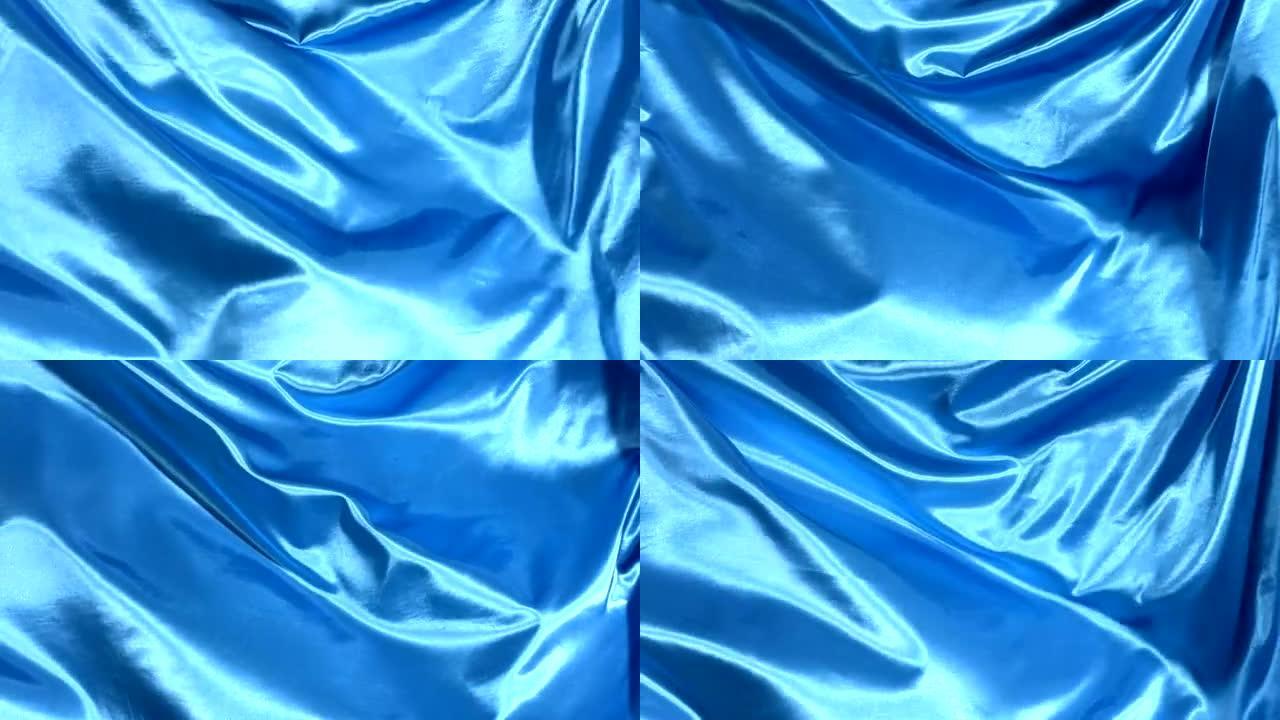 蓝色织物，慢动作
