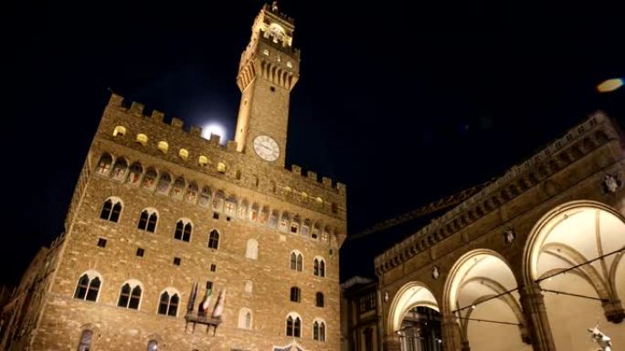 意大利佛罗伦萨市政厅旧宫的时间流逝。