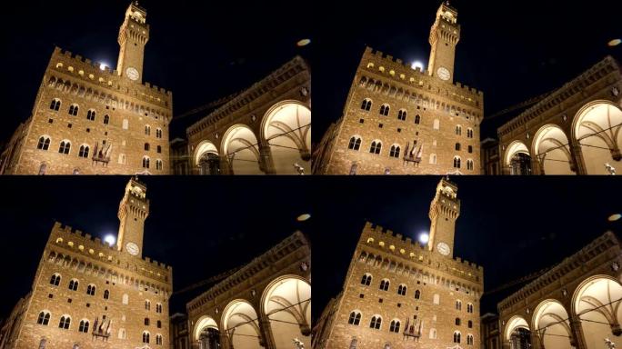 意大利佛罗伦萨市政厅旧宫的时间流逝。