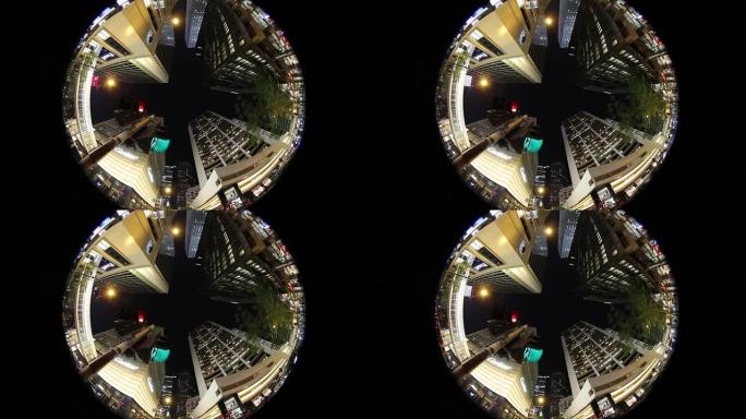 香港中环市区夜间的香港市容。2017年10月25日