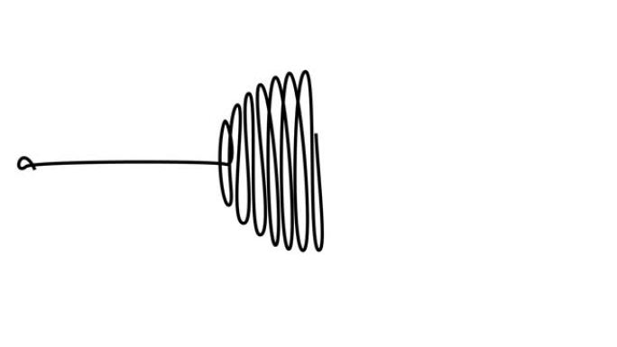 手绘缠结草草草图，涂鸦或黑线，就像找到解决方案抽象涂鸦形状路径一样。涂鸦、线条艺术、混乱、问题、混乱