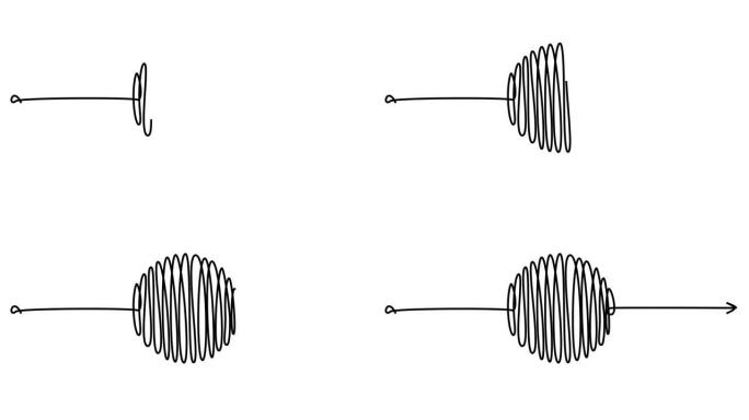 手绘缠结草草草图，涂鸦或黑线，就像找到解决方案抽象涂鸦形状路径一样。涂鸦、线条艺术、混乱、问题、混乱