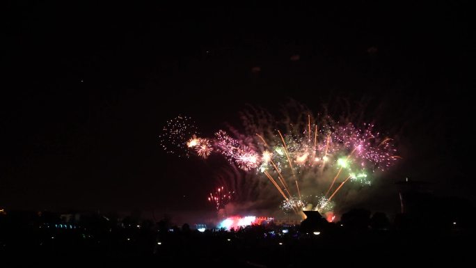 武汉花博汇4a景区烟花夜景