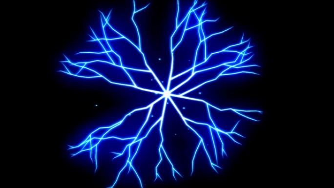 抽象闪电圈，生长的树枝-蓝色