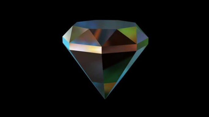 带有彩色夹杂物的深色红宝石钻石在黑色背景上旋转。宝石，奖励。3D动画