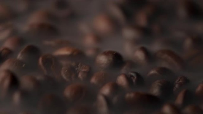 特写高温烘焙咖啡豆