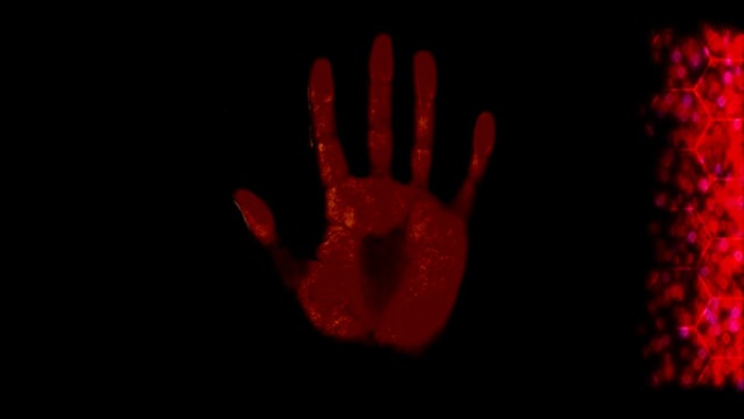 手动扫描仪手印指纹手掌密码标识红色