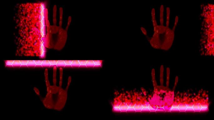 手动扫描仪手印指纹手掌密码标识红色