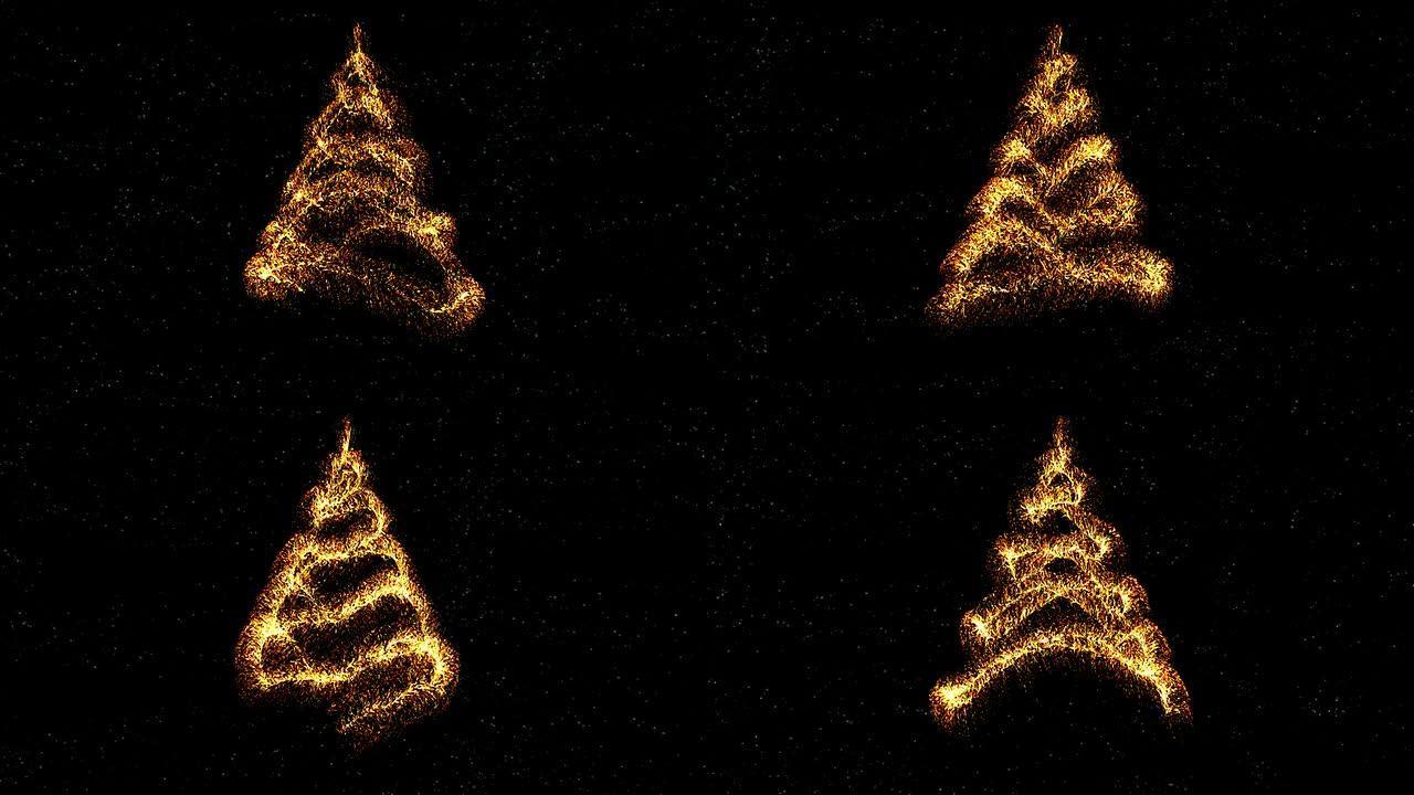 动画火红圣诞树，无缝循环