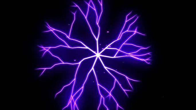 抽象的闪电圈，生长的树枝-紫色