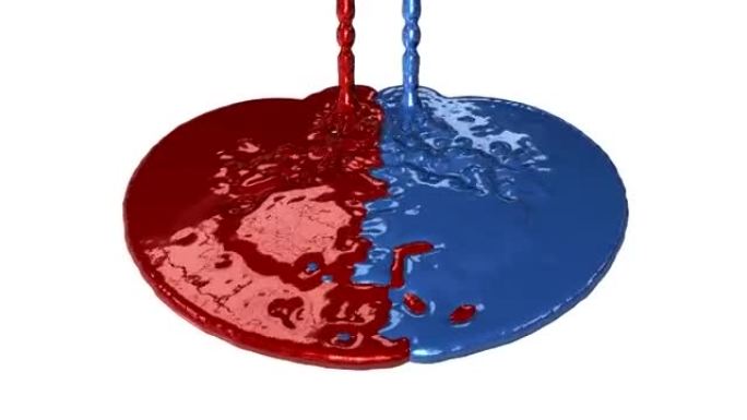 油漆红色和蓝色泄漏，包括阿尔法
