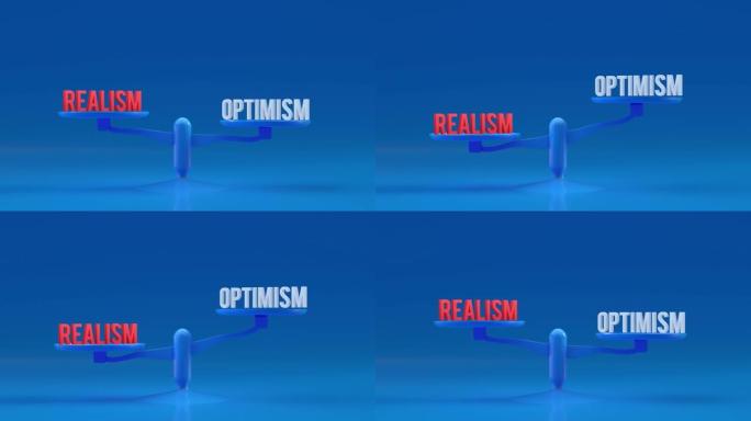 现实主义和乐观体重，平衡，比例循环动画背景