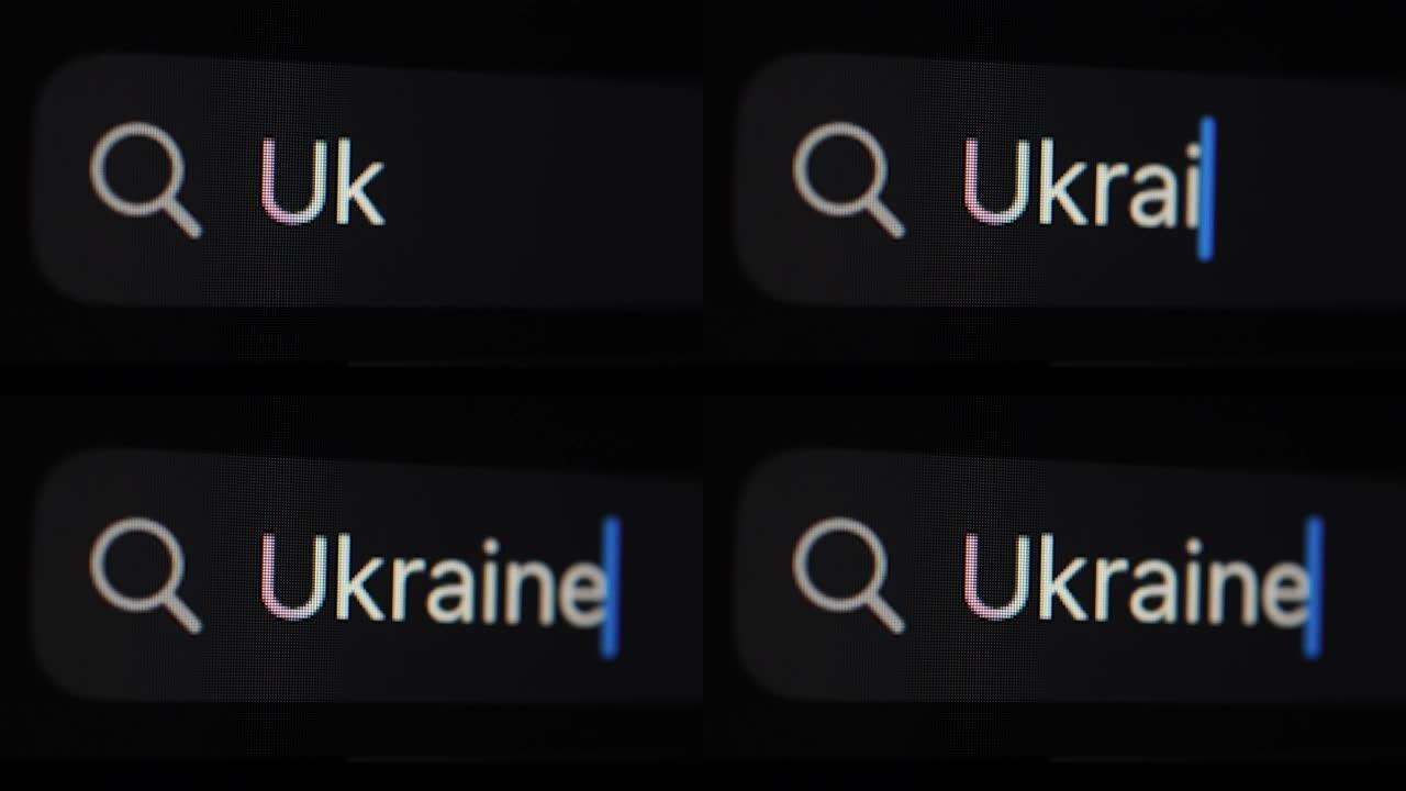 搜索栏中的乌克兰铭文