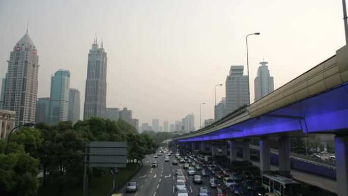 中国上海交通繁忙
