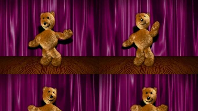 舞动的熊在舞台上-可循环的NTSC