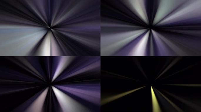 抽象循环创意白色紫色光径向闪耀光线动画背景。