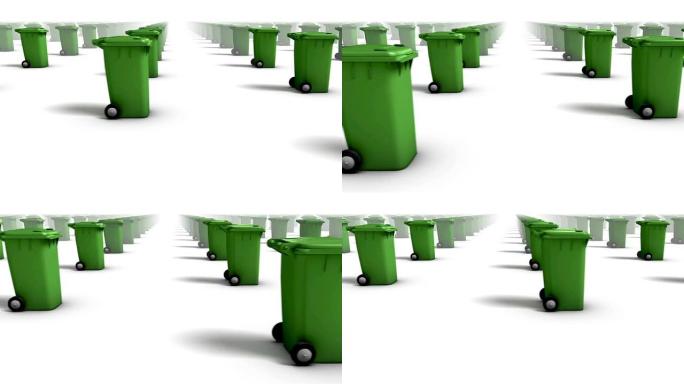无尽的垃圾桶侧视循环 (绿色)