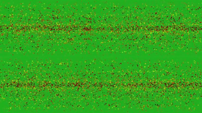 中央绿屏运动图形上的动力颗粒