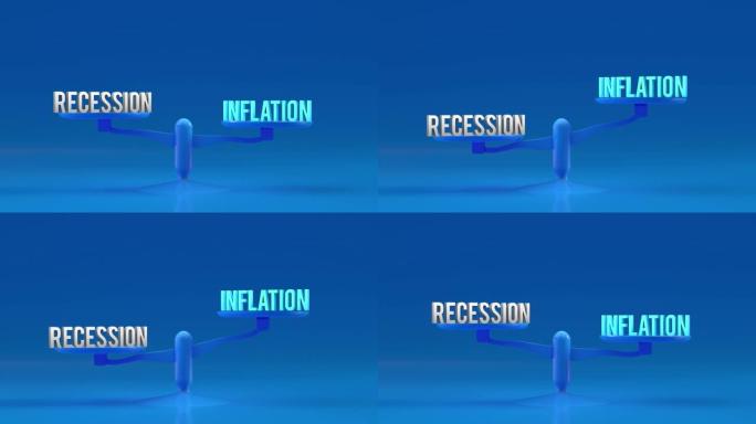 衰退和通货膨胀权重，平衡，比例循环动画背景