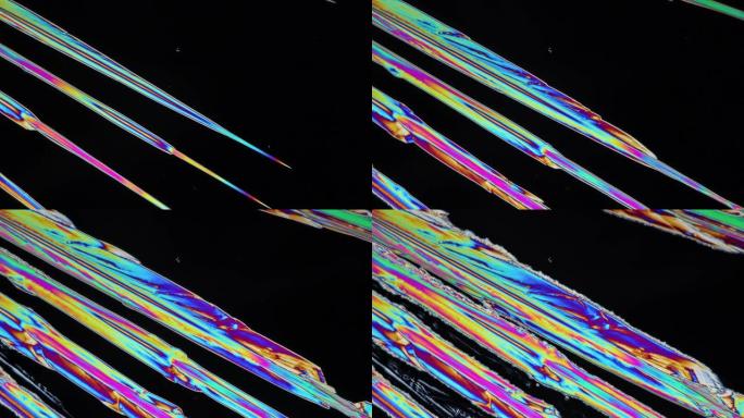在偏光显微镜下碳酸盐的结晶会产生彩色的尖峰