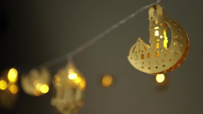 灯笼花环，拉马赞，穆斯林伊斯兰节日月