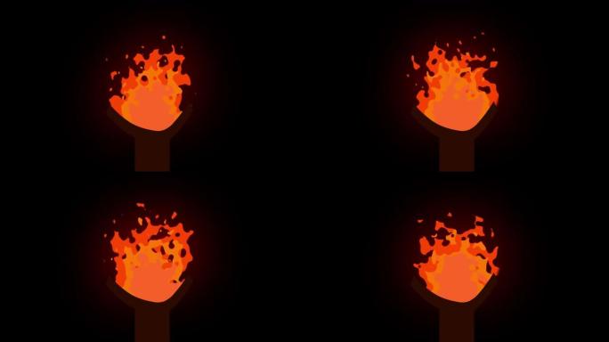 抽象动画火焰，火炬，火炬火运动背景。rs 114