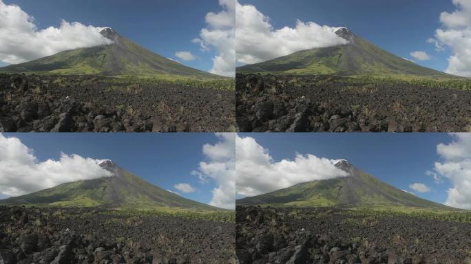 带有旧熔岩流的马永火山，菲律宾黎牙实比