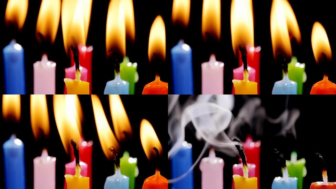 彩色生日蜡烛