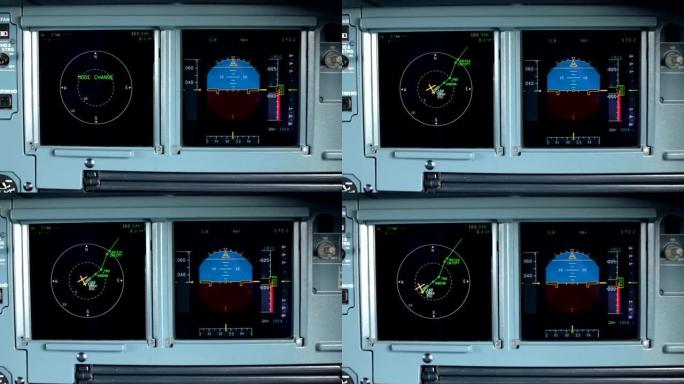 玻璃驾驶舱。电子甲板面板，飞机的显示控制，空客A319 A320起飞或降落的准备