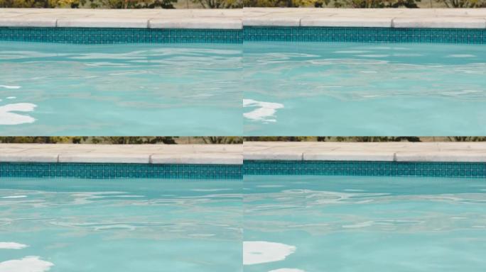 游泳池蓝色水晶清水运动复制空间4k镜头