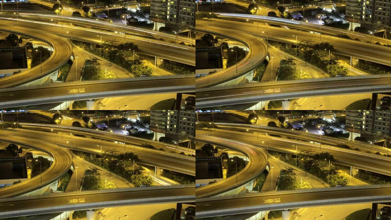 香港海港和高速公路时间流逝