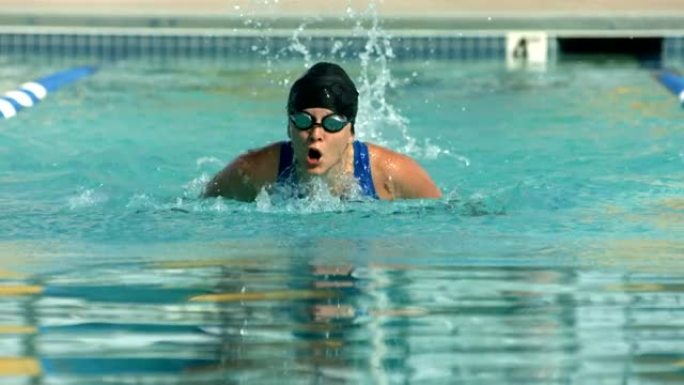 游泳运动员做蝶泳，超慢动作
